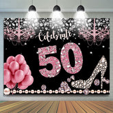 Funkeln Und Bokeh Ballon Glücklich 50 Geburtstag Hintergrund
